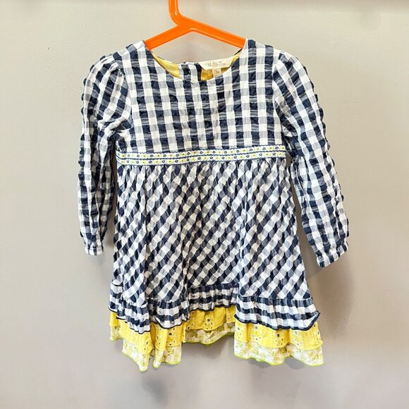 Matilda Jane Enchanted Garden Gingham and Giggles Textured Dress- sz‎ 4 - Picture 1 of 5